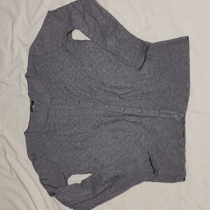 Vila Milano Diamond Pattern Button Up Crew Neck Cardigan - L